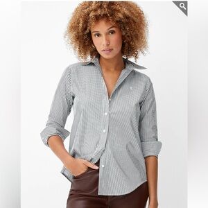 Lauren Ralph Lauren 100% Cotton Purple Stripe LS Button Down